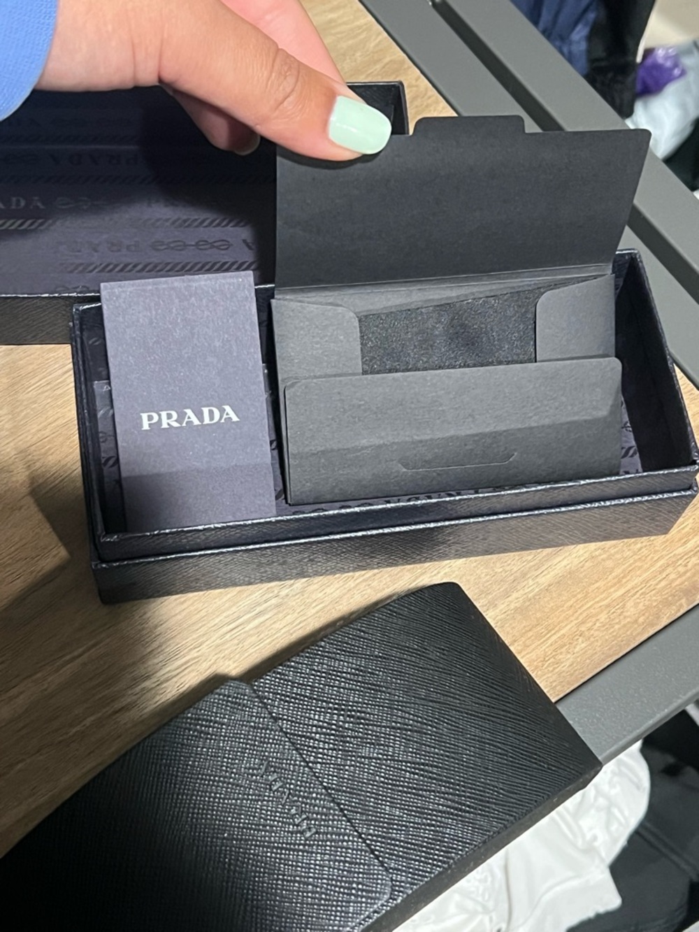 Prada 58mm Rectangular Sunglasses - BLUE MIRROR/ GOLD - Picture 11 of 12